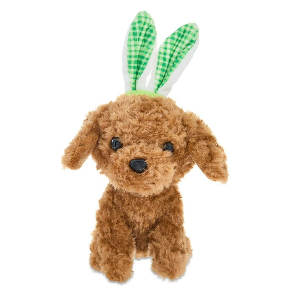 Way To Celebrate 10.5" Small Sitting Doodle Dog With Bunny Ears Easter Plush